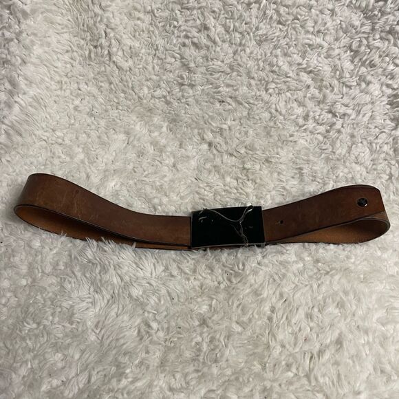 Puma Brown Leather Belt with silver tone Buckle women’s Size Large. main image 8